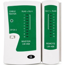 Mey İthalat Primex PX-8070 RJ45 RJ11 Kablo Test Cihazı, Cat5 Cat6 Cat7 Cat8 Lan Ethernet Kablo Tester, Adsl Telefon ve Internet Kablosu Kontrol Cihazı, LED Göstergeli Network Kablo Test Aleti, 9V Pil ile Çalışır