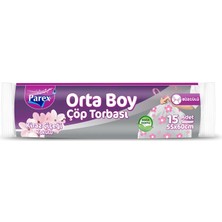 Mey İthalat Parex Premium Büzgülü Çöp Torbası Kiraz Çiçeği Kokulu Orta Boy 15'li
