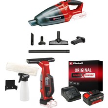 Mey İthalat Einhell Te-Vc 18 Li + Brıllıanto Akülü El Süpürgesi ve Cam Temizleme Seti (4,0 Ah Akü ve Şarj Cihazı Dahildir)