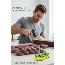 Mey İthalat Transformacion Pimli 50MM Cırt Zımpara Taban Seti 124 Parça Matkap ve Gravür Uyumlu Profesyonel Hobi Seti