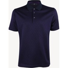 Erkek Mor Desenli Regular Fit Polo Yaka Tshirt