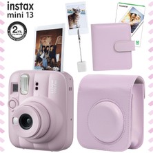 Fujifilm Instax Mini 13 Candy Pink Fotoğraf Makinesi Deri Çanta Albüm Kıskaç ve 10'lu Film Hediye Seti