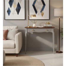 Roys Ahşap 120 cm Masif Konik Gri Ceviz Dresuar