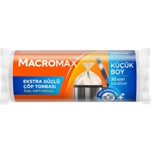 Mey İthalat Macro Max Ekstra Güçlü Çöp Torbası Küçük Boy 40X50 Cm, Soft Kokulu 30 Adet