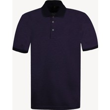 Erkek Mor Desenli Polo Yaka Tshirt