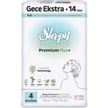Mey İthalat Sleepy Bio Natural Premium Plus Hijyenik Ped Gece Ekstra 14 Adet