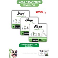 Mey İthalat Sleepy Natural Ultra Hassas Hijyenik Ped Normal 144 Adet Ped ve Rosıe