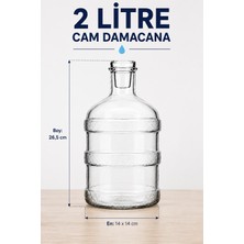 ByKurt Cam Damacana Çok Amaçlı Şık ve Dayanıklı Cam Şişe 2 Litre
