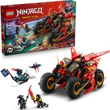 Mey İthalat LEGO Nınjago Ninja Savaş Aracı 71844-8 Yaş ve Üzeri Çocuklar Için 2 Ninja Motosikleti, 1 Jet ve 6 Minifigür Içeren 3’ü 1 Arada Oyuncak Yapım Seti, Doğum Günü Hediyesi (561 Parça)