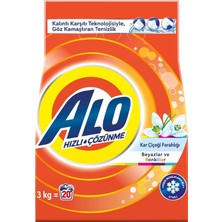 Mey İthalat Alo 3 kg Kar Çiçeği Ferahlığı Beyazlar ve Renkliler Hızlı Çözülme Toz Deterjan