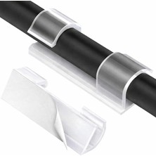 Mey İthalat 20 Adet Yapışkanlı Kablo Düzenleyici Sabitleyici Klips – Usb, Hdmı, Ethernet & Şarj Kabloları Için Pratik Kablo Yönetimi – Ev, Ofis, Tv Arkası & Masa Üstü Için