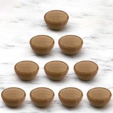 Mey İthalat BADEM10 Piyano Polimer Düğme Kulp Dışbükey Ceviz Dolap Mobilya Mutfak Dolabı Çekmece Kulpu Kulbu 10 Adet
