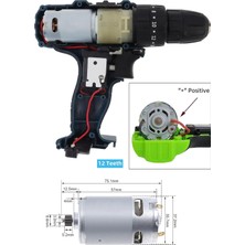 Mey İthalat Depolife Şarjlı Matkap Motoru RS550 Dc Motor 12V Mikro Motor Akülü Matkap Motoru 12 Diş Çarklı