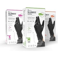 Mey İthalat Reflex Slimfit Copolymer Tek Kullanımlık Eldiven 100’LÜ Paket – Gıda Uyumlu, Pudrasız, Lateks Içermez, Gıda Hazırlama, Temizlik ve Servis Için Dayanıklı Eldiven (1, Siyah, S)