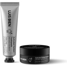 Mey İthalat Luis Bien Diş Beyazlatıcı Set-Doğal Aktif Karbon Diş Macunu 75 Ml+ Aktif Karbon Diş Beyazlatma Tozu 50 gr