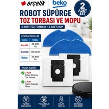 Öz Beyaz Eşya Grundıg Robot Süpürge Toz Torbası ve Mop Seti ( 2ADET)