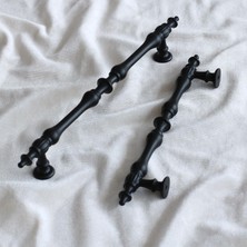 Mey İthalat BADEM10 Şehzade Kulp Mobilya Mutfak Dolabı Çekmece Dolap Kulpları Kapak Kulpu Kulbu Siyah 224 mm Metal