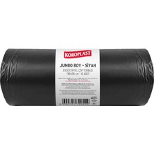 Mey İthalat Endüstriyel Çöp Torbası Jumbo Boy Siyah 10’lu 80X110 Cm, Yırtılmaya Dayanıklı, Jumbo Boy Çöp Poşeti, Çift Katlı, Geri Dönüştürülebilir, Fabrika, Inşaat, Depo, Kafe, Otel, Hastane, Bahçe