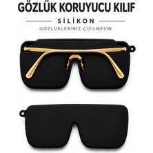 Silikon Gözlük Kılıfı, Asılabilir, Katlanabilir, Çantada Yer Kaplamaz-Siyah