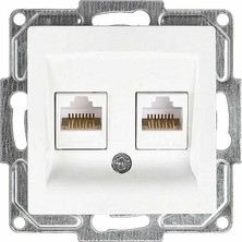 Mey İthalat Visage Ikili Data Prizi (2 x RJ45 Cat6), Beyaz (Mekanizma + Tuşkapak)