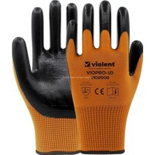 Mey İthalat Violent Nitril Kaplı Örme Eldiven, Çift RENK,%100 Polyester, Kaymaz, Dayanıklı, Endüstriyel Iş Eldiveni, Inşaat, Bahçe, Otomotiv, Lojistik Için Uygun, Koruyucu, Zebra Eldiven