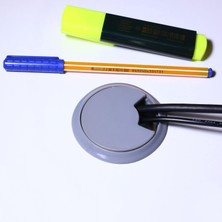 Mey İthalat BADEM10 Masa Üstü Kablo Kanalı Deliği Kapağı Masa Kapağı 6 cm Gri