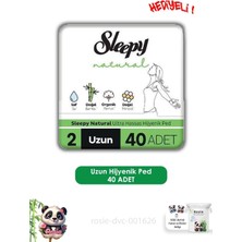 Mey İthalat Sleepy Natural Ultra Hassas Hijyenik Ped Uzun 40 Adet Ped ve Rosıe