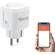Mey İthalat Yeco Sp-16 Akıllı Priz, Wi-Fi Uyumlu, Telefonla Kontrol, 16A Akım Koruma, Enerji Izleme