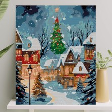 Mey İthalat Palmiye Hobi Sanat Sayılarla Boyama Tuval Seti Fırça Boya Dahil (Çıtalı) 40X50 cm - Yılbaşı