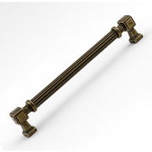 Mey İthalat Talas 224 mm Çizgili Antik Sarı Metal Kulp Mobilya Çekmece Mutfak Dolabı Dolap Kulpları Kulb 22.4 cm