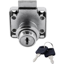 Mey İthalat BADEM10 Ugr Kare Mobilya Çekmece Dolap Kilidi Nikel Krom 2 Anahtarlı Kilit 4x4 cm 22 mm