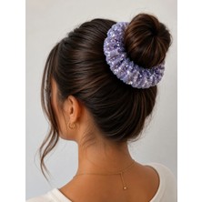 Bymiel Payetli Büyük Boy Saç Lastiği (Scrunchie) – Parlak Topuz ve At Kuyruğu Tokası