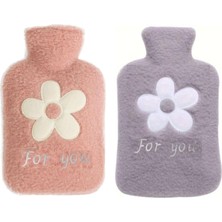 Mey İthalat Ikiadet Sıcak Su Torbası Peluş Papatya Desenli 21X13,5X2CM 500 ml