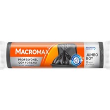 Mey İthalat Macro Max Profesyonel Çöp Torbası Jumbo Boy (80X110 Cm) 10 Adet, Ultra Dayanıklı Kalın Siyah Endüstriyel Poşet