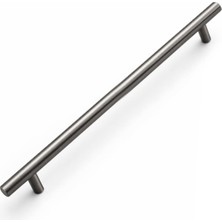 Mey İthalat 224 mm (1 Adet) Titanyum Renk Metal Mobilya Mutfak Dolap Çekmece Dolabı Kulbu Kulpu Kulpları
