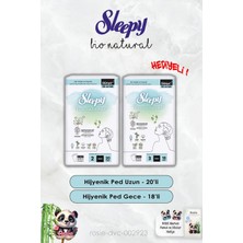 Mey İthalat Gece 18'li ve Uzun 20'li Hijyenik Ped Bio Natural Sleepy ve Rosie