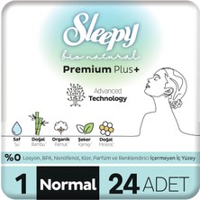 Mey İthalat Sleepy Bio Natural Premium Plus Hijyenik Ped Normal 24 Adet Ped