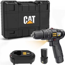 Mey İthalat Cat DX14.2 12VOLT/2.0AH Li-Ion Çift Akülü Profesyonel Şarjlı Matkap