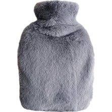 Mey İthalat Sıcak Su Torbası Yan Cepli Gri Peluş Termofor 27X17X2CM 1 Litre