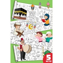 Mey İthalat Sinaticaret Ramazan Temalı Dev Boyama Kağıdı, Çocuk Boyama Rulosu, 5 Metre, Büyük Boy
