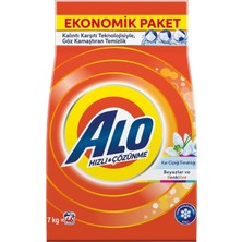 Mey İthalat Alo 7 kg Kar Çiçeği Ferahlğı Beyazlar ve Renkliler Hızlı Çözülme Toz Deterjan