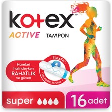 Mey İthalat Kotex Active Tampon Super 16'lı 1 Paket