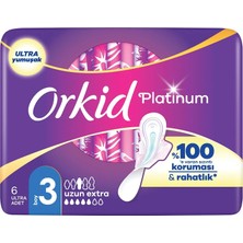 Mey İthalat Orkid Platinum Hijyenik Ped Uzun Extra (Boy 3) 6 Adet Ped