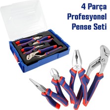 Mey İthalat Workpro 4 Parça Profesyonel Pense Seti, Ni-Fe Alaşımlı Karbon Çelik, 200MM Kombine, 160MM Yan Keski, 160MM Kargaburnu, 250MM Ford Pense