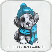 Mey İthalat Mavi Bereli Köpek Cep Sobası,el Isıtıcı,sıcak Su Torbası Pvc 10X9,5CM