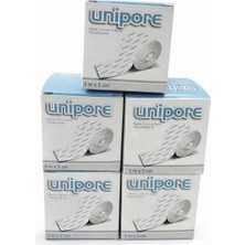 Mey İthalat Unipore Elastik Cerrahi Sabitleme Bandı, Hipoalerjenik, 5 cm x 5 M, 5'li Paket