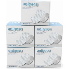 Mey İthalat Unipore Elastik Cerrahi Sabitleme Bandı, Hipoalerjenik, 10 cm x 10 M, 5'li Paket