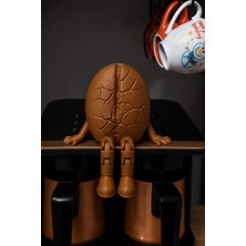 Decorius Oturan Kahve Çekirdeği Biblo 11cm, Kahve Temalı Dekoratif Figür, Masaüstü Süs, Kafe Ev Ofis Dekoru, Kahve Severlere Hediye, Sevimli Çekirdek Tasarımı, Koleksiyonluk Obje
