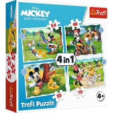 Mey İthalat Trefl Puzzles - "4'ü 1 Arada" - Mickey Mouse Iyi Günler/disney Standart Karakterleri