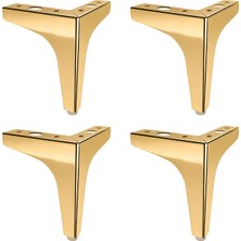 Nzb (4 Adet) Metal 13 cm Gold Mobilya Köşe Ayağı Dayanıklı Modern Tasarım Koltuk Sehpa Mobilya